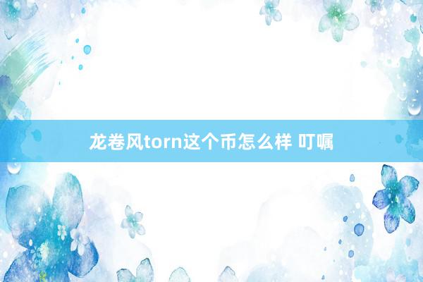 龙卷风torn这个币怎么样 叮嘱